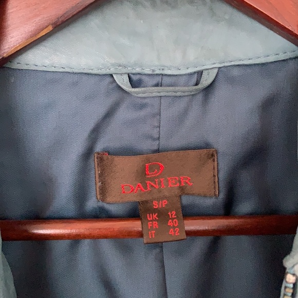 💙NWOT 100% LEATHER JACKET ROBIN’s EGG BUTTER SOFT PEPLUM ZIP MANDARIN COLLAR🐦 - Picture 11 of 15